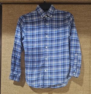 Vineyard Vines Blue and White Plaid Flannel Shirt